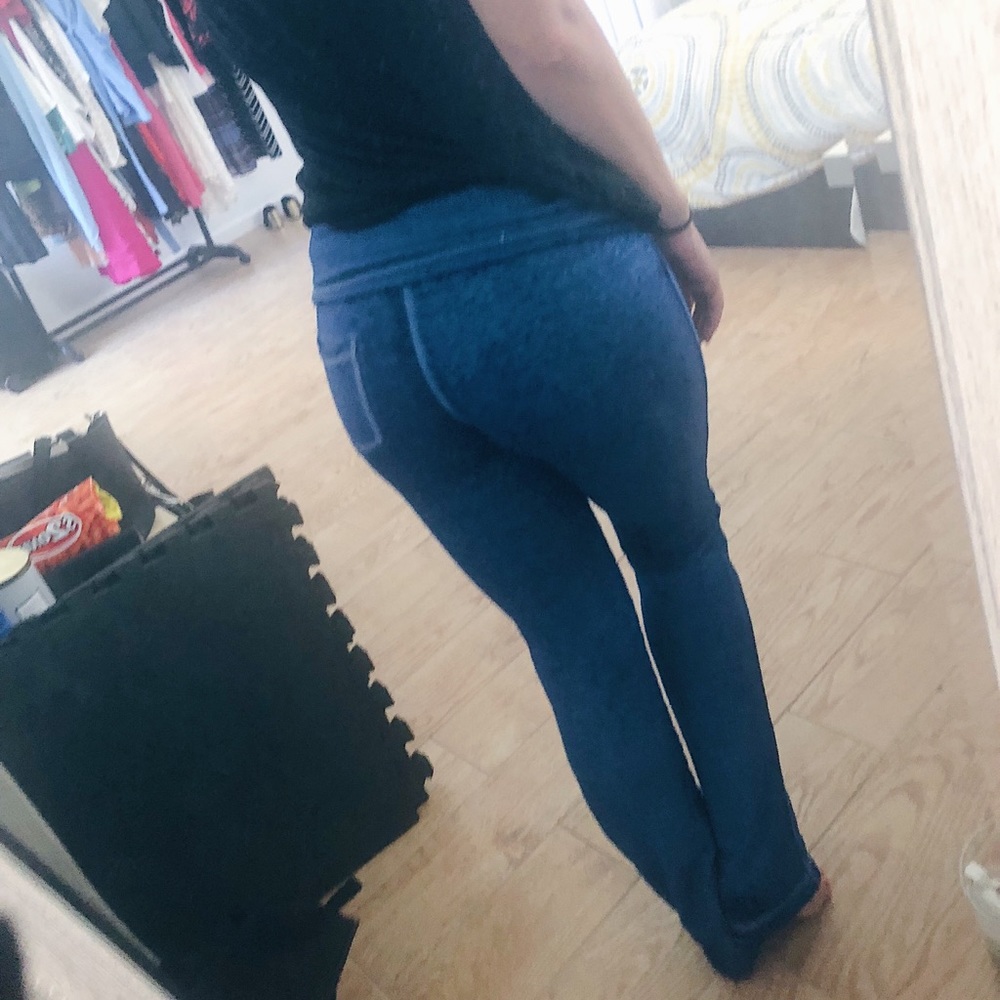 Petite fitted blue lounge pants joggers